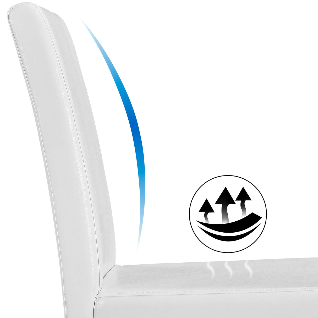 Yaheetech Dining Chair Set of 4 Faux Leather Parson Chair Modern Kitchen Living Room Side Chair Upholstered Padded Armless Chair with Solid Wood Legs, White Yaheetech