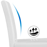 Yaheetech Dining Chair Set of 4 Faux Leather Parson Chair Modern Kitchen Living Room Side Chair Upholstered Padded Armless Chair with Solid Wood Legs, White Yaheetech