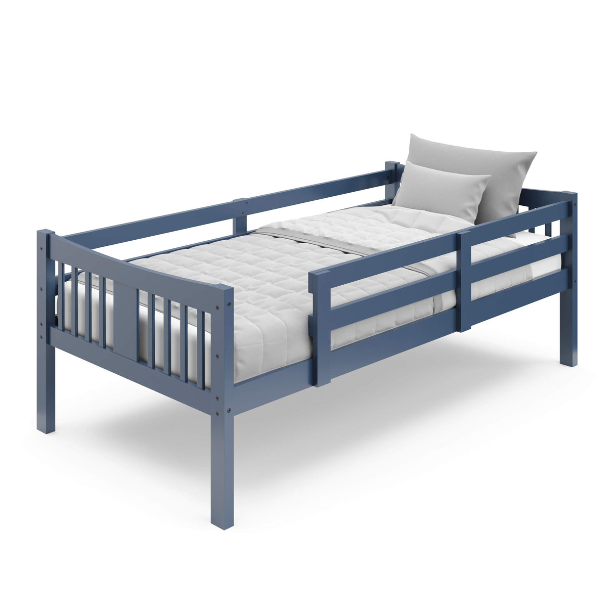 Storkcraft Caribou Twin-over-Twin Bunk Bed (Navy) – GREENGUARD Gold Certified, Converts to 2 individual twin beds Storkcraft