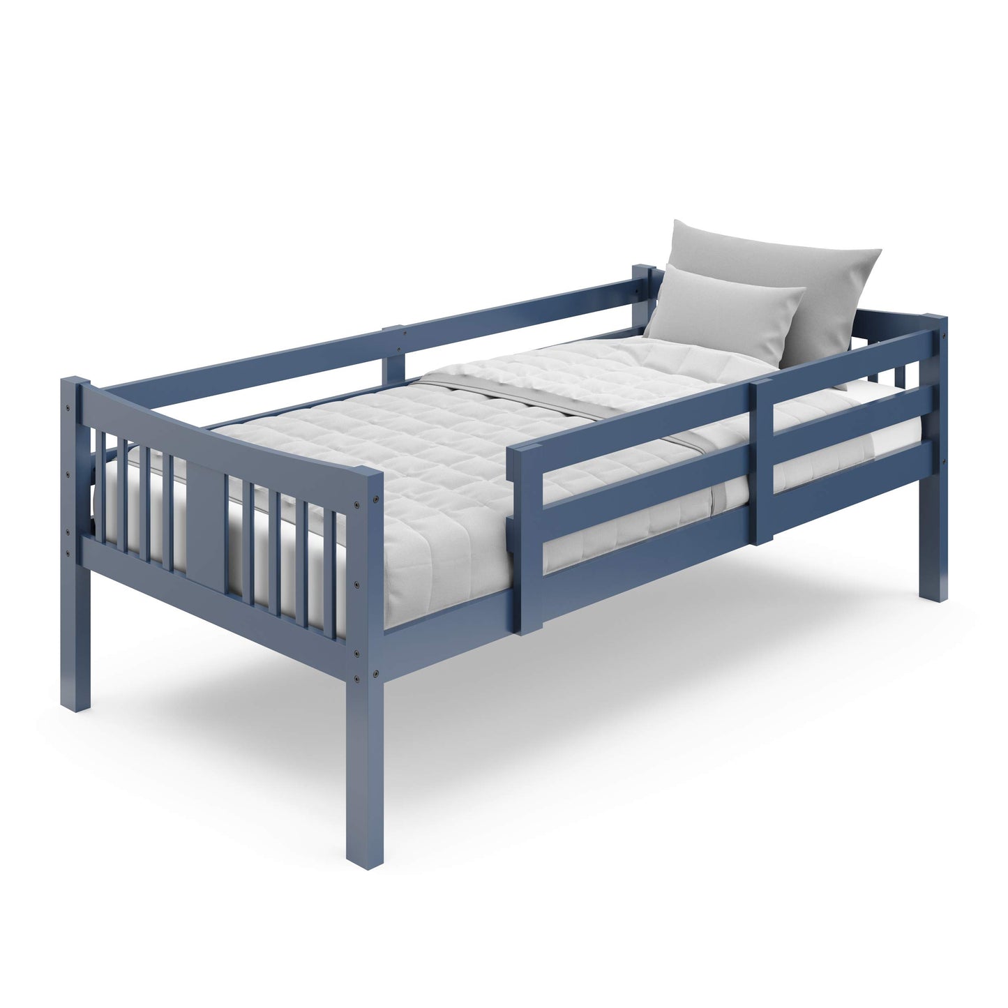 Storkcraft Caribou Twin-over-Twin Bunk Bed (Navy) – GREENGUARD Gold Certified, Converts to 2 individual twin beds