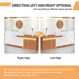 Thcbme Reception Desk with Lockable Drawer Office Front Desk Checkout Counter Wooden Reception Table for Beauty Salon Lobby Shop Retail White and Brown Right 71inch/180cm Thcbme