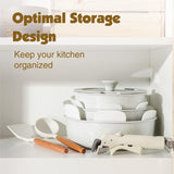 SENSARTE 17 Piece Pots and Pans Set, Nonstick Detachable Handle Cookware, Induction Kitchen Cookware Set with Removable Handle, Healthy Non Stick RV Cookware, Dishwasher ＆ Oven Safe, PFOA Free (White) SENSARTE