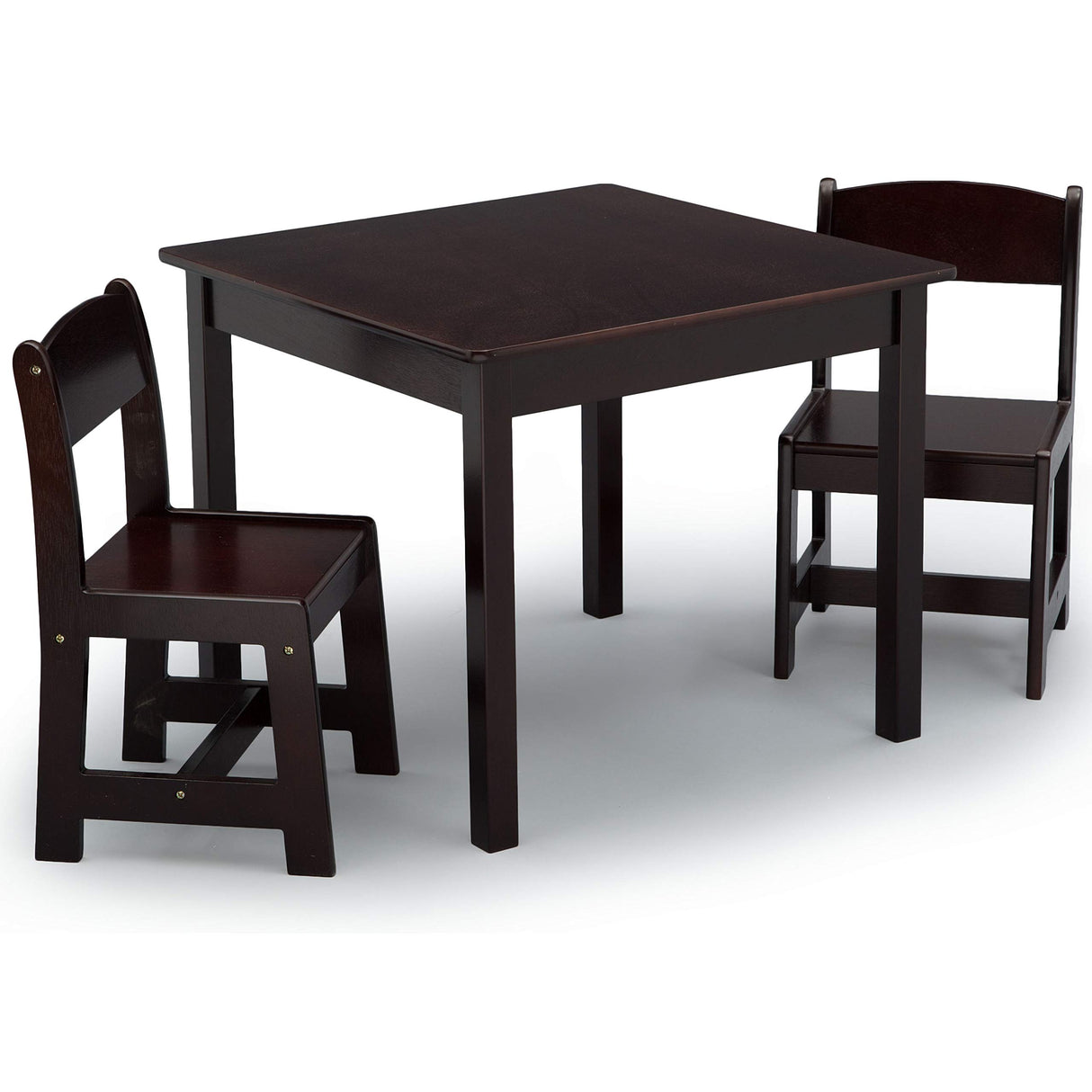 Delta Children MySize Kids Wood Table and Chair Set (2 Chairs Included) - Ideal for Arts & Crafts, Snack Time, Homework & More - Greenguard Gold Certified, Dark Chocolate, 3 Piece Set Delta Children