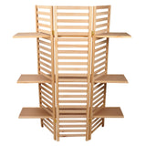 SSWBasics 3-Panel Wood Display With 3 Shelves - Unit Can Be Stained Or Painted - Great for a Wide Range of Merchandise from Housewares, Clothing and Beverages - Natural Pine SSWBasics