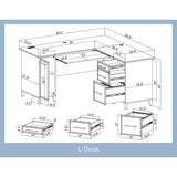 Realspace® Koru 60" W L-Shaped Corner Computer Desk with Integrated Power & Charging, Espresso Oak Realspace