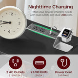 MAHANCRIS End Table Living Room Fluted Night Stand, 15.9" Modern Side Table with Charging Station，Bedside Table with Drawer for Small Spaces, Bedroom, Black ETBK61E01 MAHANCRIS