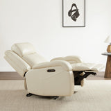Watson & Whitely Genuine Leather Power Recliner Chairs for Adults, Wall Hugger RV Recliner with Power Headrest & Charging Ports, Electric Recliner Sofa Chair for Living Room, Cream Watson & Whitely