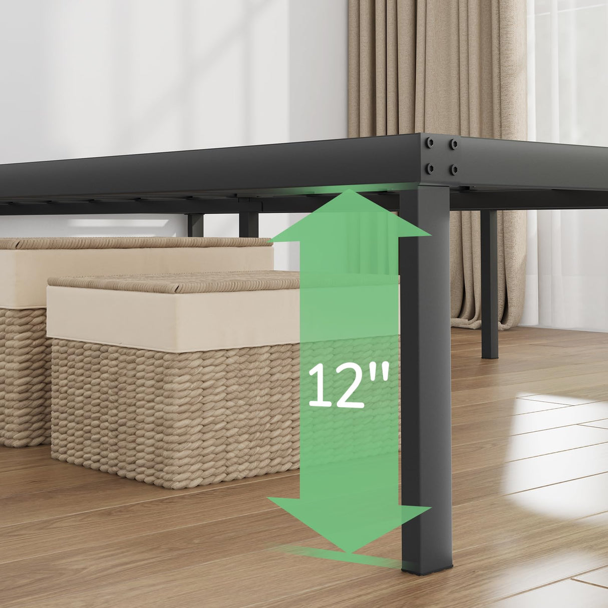 Novilla Queen Bed Frame, 14 Inch Metal Platform Bed Frame Queen Size No Box Spring Needed, Heavy Duty Steel Slat Support, Easy Assembly Novilla