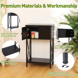 LAQUAL 10 Gallon Fish Tank Stand with Cabinet, Double Aquarium Stand for 10 & 5 Gallon Fish Tank, Heavy Metal Stand with Stable Structure, Adjustable Table Feet & Anti-tilt Device - Black LAQUAL