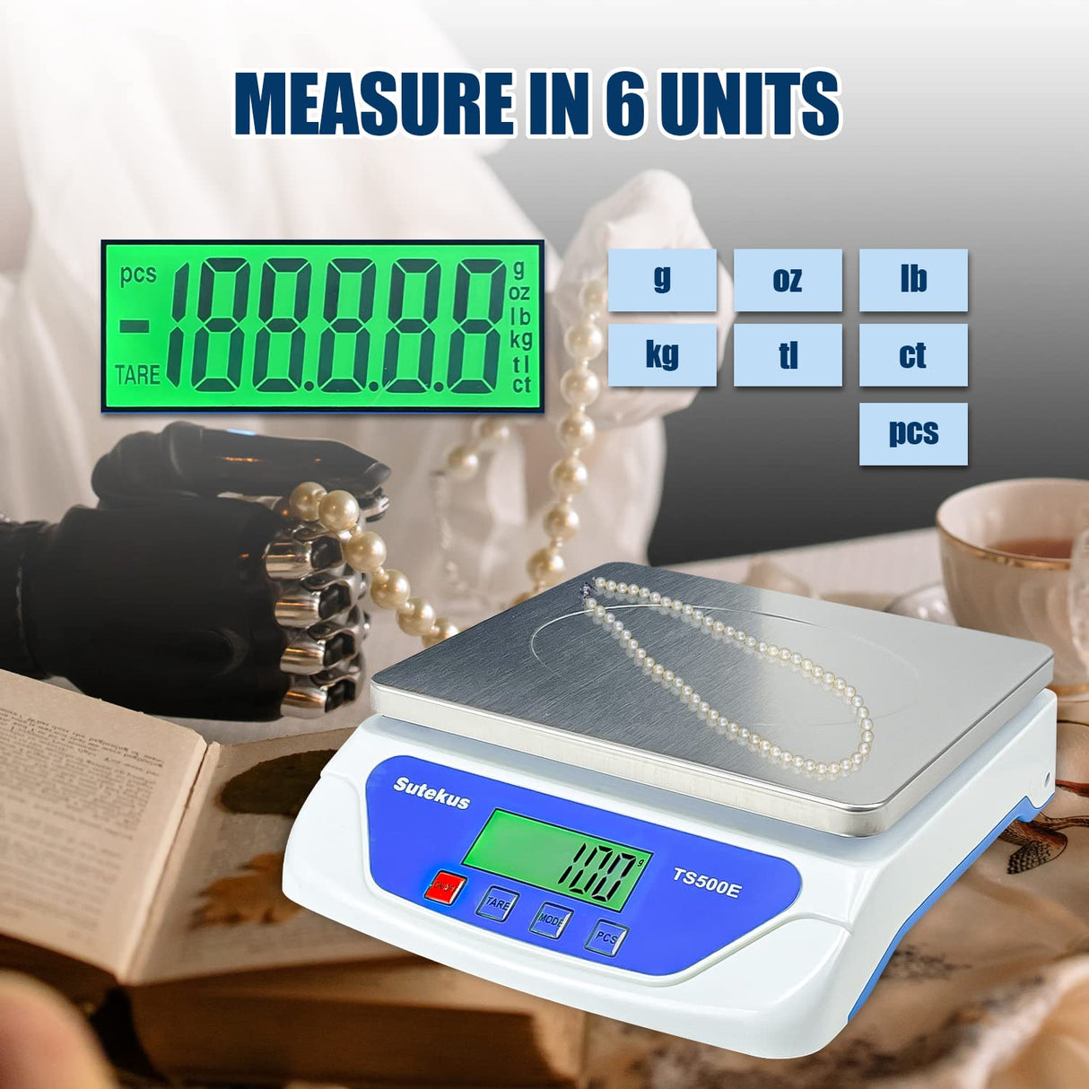 Sutekus Digital Scales 0.04oz to 55lbs - Precise Kitchen Scale for Cooking, Home & Postal Sutekus