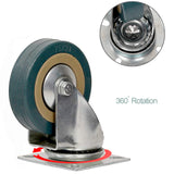 8 Packs 3 Inches (4 with Brakes, 4 Without),360 Degree Swivel Caster Wheels Set,KINJOEK Polyvinyl Chloride Caster Wheels with Brakes for Carts, Furniture, Workbench, Trolley, 880lb Total Capacity,Gray KINJOEK