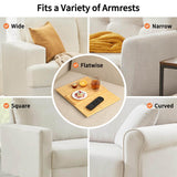 Bamboo Sofa Arm Tray Table - Couch Arm Tray with Extra Removable Tray, Anti-Slip Sofa Armrest Tray, Large Couch Cup Holder Tray for Phone, Cups, Remote, Flexible and Foldable xinyoec