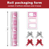 EWES Pink Christmas Wrapping Paper Rolls Set,Aesthetic Elegant Gift Wrap,Cute Pattern with Reindeer,Snowflake,Christmas Tree,Reversible, Total 28.5sq.ft EWES