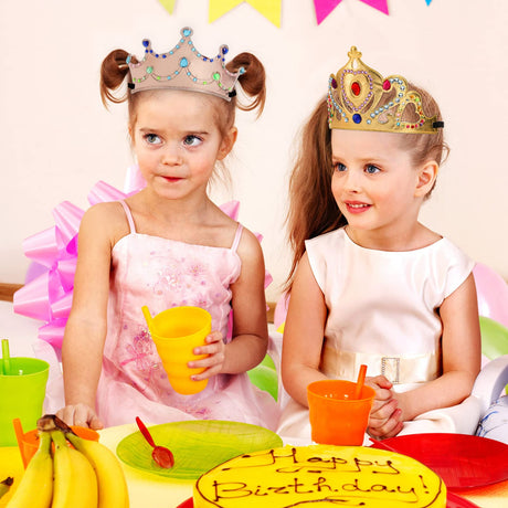 Okllen 31 Pcs Foam Princess Tiaras and Crowns Set for Kids, Making Your Own Tiaras and Crowns with Diamond Sticker for Kids' Party Supplies Okllen