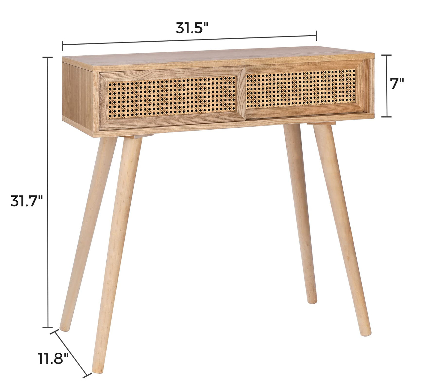 Console Table, 31" Console Tables for Entryway Small Entryway Table, Vanity Desk Rattan Dresser Side Table Entry Table Narrow Console Table Modern Hallway Table Boho Sofa Table for Living