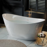 Empava 67" Acrylic Freestanding Bathtub Soaking SPA Tub Modern Stand Alone Bathtubs in White SA1518 Empava