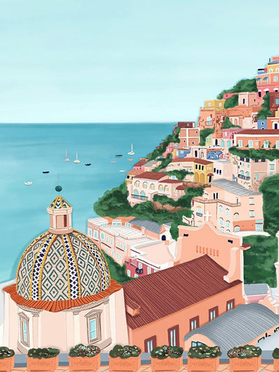 LIULIMI DIY 5D World Landscape Diamond Painting Kit, Diamond Painting Kits, Round Diamond Art Full Diamond Cartoon Style 12 X 16 in (Positano, Italy)…