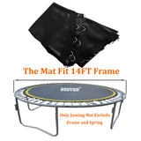 Bzzter Replacement Trampoline Mat,Fits 14ft Round Frame,with 72 Rings &147.6 Inch Diameter, Fits 6.5"-7.0" Spring,10 Rows of Stitching for Longer Lasting,w/Pull Hook and Gloves,14ft Trampoline Mat Bzzter