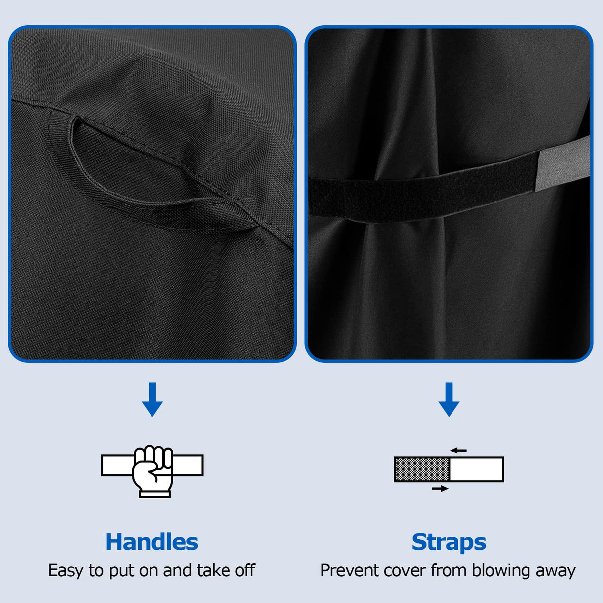 SunPatio BBQ Grill Cover 52 Inch, Outdoor Durable Waterproof Gas Barbecue Cover, Compatible for Weber Spirit 200 and 300 Series, Charbroil and Kenmore Grills, Compared to Weber 7106, 52" x 26" x 43"H SunPatio