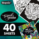 Crayola Tropical Garden Adult Coloring Book (40pgs), Adult Coloring Pages, Stress Relief Activity, Gift for Teens & Adults, 9+ Crayola