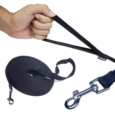 Siumouhoi Dog/Puppy Obedience Recall Training Agility Lead- 15 ft 20 ft 30 ft 40 ft 50 ft Long Leash -for Training Leash, Extended Rope for Training. (20Feet, Black) Siumouhoi