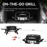 Royal Gourmet GT2005 2-Burner Portable Propane Gas Grill with Foldable Side Tables & Foldable Support Legs, Tabletop Gas Grill with Warming Rack for for Outdoor Cooking & Grilling, Black Royal Gourmet
