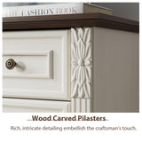 BLANKSPACE Farmhouse Dresser with 6 Drawers, Antique White Dresser for Bedroom, Hallway, Living Room, or Office Storage BLANKSPACE