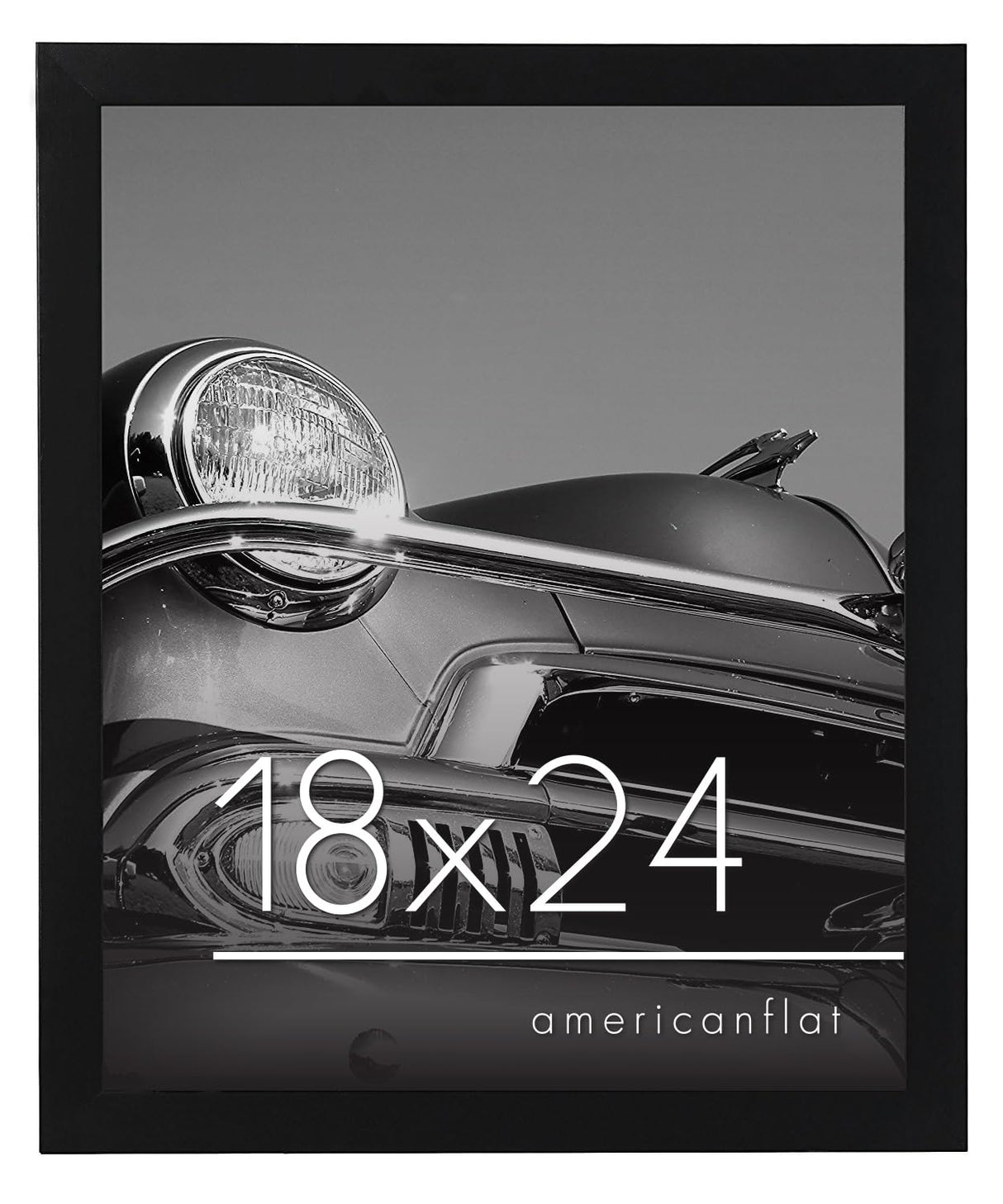 Americanflat 18x24 Poster Frame with Polished Plexiglass - Black Picture Frame - Wide Photo Frames Made of Engineered Wood for Vertical or Horizontal Wall Display - Epic Collection - Black Americanflat