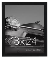 Americanflat 18x24 Poster Frame with Polished Plexiglass - Black Picture Frame - Wide Photo Frames Made of Engineered Wood for Vertical or Horizontal Wall Display - Epic Collection - Black Americanflat