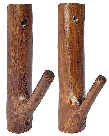 Fireaner Gun Rack Wall Mount,Natural Hardwood Gun Rack, Handmade Gun Hooks for Wall with Pre Drilled Holes and Hardware Bow Horizontal Hanger Archery for Storage Display Home (2) Fireaner