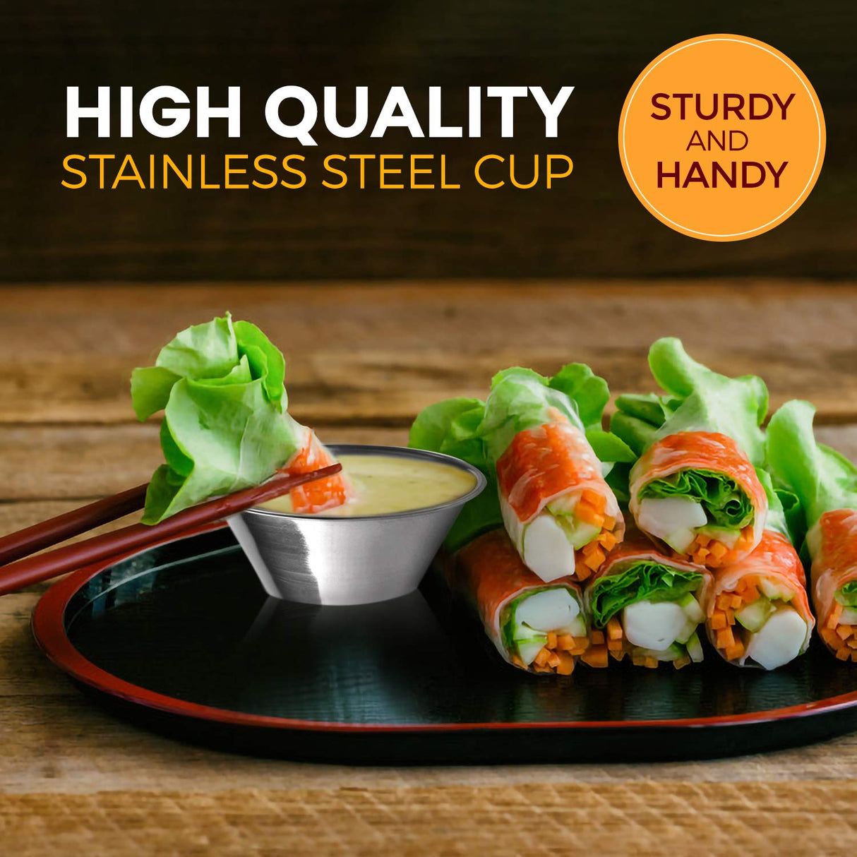 Fit Meal Prep [24 Pack] 1.5 oz Stainless Steel Dipping Sauce Cups, Reusable Metal Ramekins, Commercial Grade Condiment Bowls, Individual Portion Cups, Small Round Au Jus Cup for Home, Restaurant Fit Meal Prep