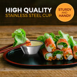 Fit Meal Prep [24 Pack] 1.5 oz Stainless Steel Dipping Sauce Cups, Reusable Metal Ramekins, Commercial Grade Condiment Bowls, Individual Portion Cups, Small Round Au Jus Cup for Home, Restaurant Fit Meal Prep