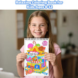 Elfew 4 Set Coloring Books for Teens & Kids 8-12, Stress Relieving & Therapeutic Coloring Book with 80 Cute Patterns, Anxiety Relief & Relaxation for Teens Adult Women