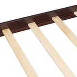 Merax Queen Size Canopy Bed with Headboard and Footboard, Solid Wood 4 Posters Platform Bed with Slat Support Leg, No Box Spring Needed, Espresso Merax