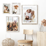 TWING 11x14 Rustic Picture Frames, Distressed White Photo Collage Frame for Wall Decor Display Pictures 8x10 with Mat or 11x14 without Mat,Large Gallery Collage Picture Frames for Wall Mounting TWING