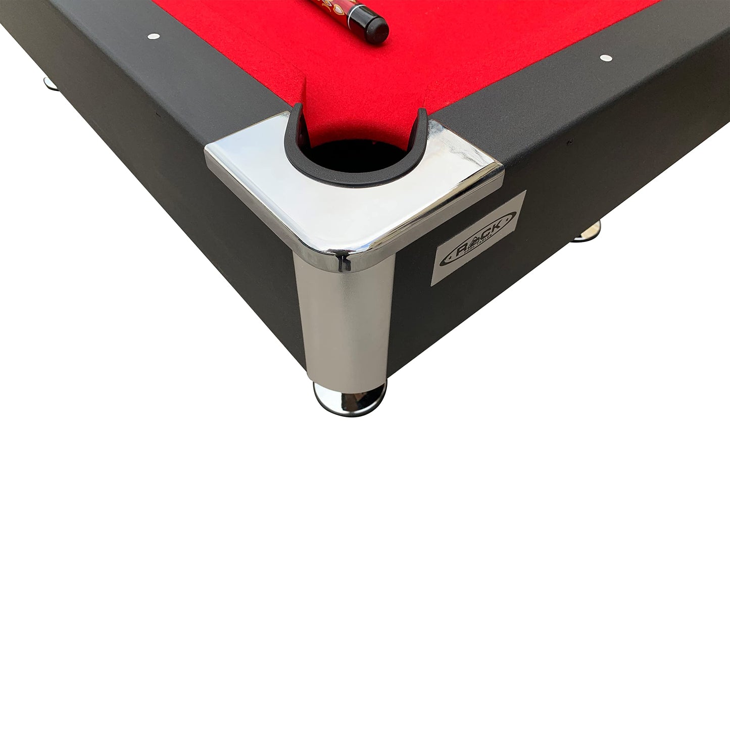 RACK Draco 7-Foot Tournament Billiard/Pool Table (Red Felt with Black Body) for Competitive Players! - WoodArtSupply