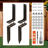 K.D STONEDGE Fence Post Anchor Repair Kit Wooden Rotten Broken Leaning Support Brackets Qucik Easy Fix Unique Adjustable Design, 2 Sets K.D STONEDGE