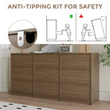 Jiaoun 9 Drawer Dressers for Bedroom, Modern Large Wood Dresser Chest of Drawers, Wide Dresser Organizer for Living Room, Hallway, Walnut Jiaoun