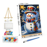 JOOZ Christmas Paint by Numbers Kit for Adults Framed Snowman Paint by Number with Easel Christmas Tree Paint by Number with Frame DIY Christmas Ball Oil Painting Kits for Home Wall Decor 8x12 Inch JOOZ