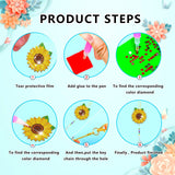 JeCuiK 6 Pcs Daisy Diamonds Painting Wind Chimes Suncatcher Double Sided Flower Rhinestone Painting Wind Chime 5D DIY Crystal Diamond Painting Kits Paint by Number Hanging Ornaments Mom Gifts JeCuiK