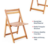 VICTORY RELAX Acacia Wooden Chairs Set of 2, Folding Waterproof Small Patio Chairs with Waterproof and UV Coating, Indoor Outdoor Bistro Set for Garden Balcony Patio Lawn Living Room VICTORY RELAX