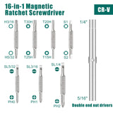 HYCHIKA Screwdriver Set 16-in-1 Ratcheting Screwdriver, Screw Driver Multi Bit All in One with Phillips, Slotted, Torx, Square, Hex bit and Double End Nut Driver HYCHIKA BETTER TOOLS FOR BETTER LIFE