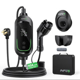 INFGO Level 2 EV Charger, 40 Amp, Portable EV Charger for Home, J1772, 25ft Cable, 240V, Charging Stations with LED Display and Breath Ring Indicator, NEMA14-50 Plug INFGO