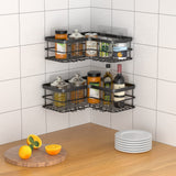 Yazoni Corner Shower Caddy, Adhesive Shower Shelves No Drilling [2-Pack], Rustproof Stainless Steel Bathroom Shower Organizer Wall Mounted with 8 Hooks (Black) Yazoni