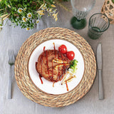 Round Woven Placemats Boho Rattan Placemats 12" Braided Wicker Table Mats Farmhouse Weave Place Mats for Dining Table Kitchen Home Wedding (Set of 3) Umpiyte