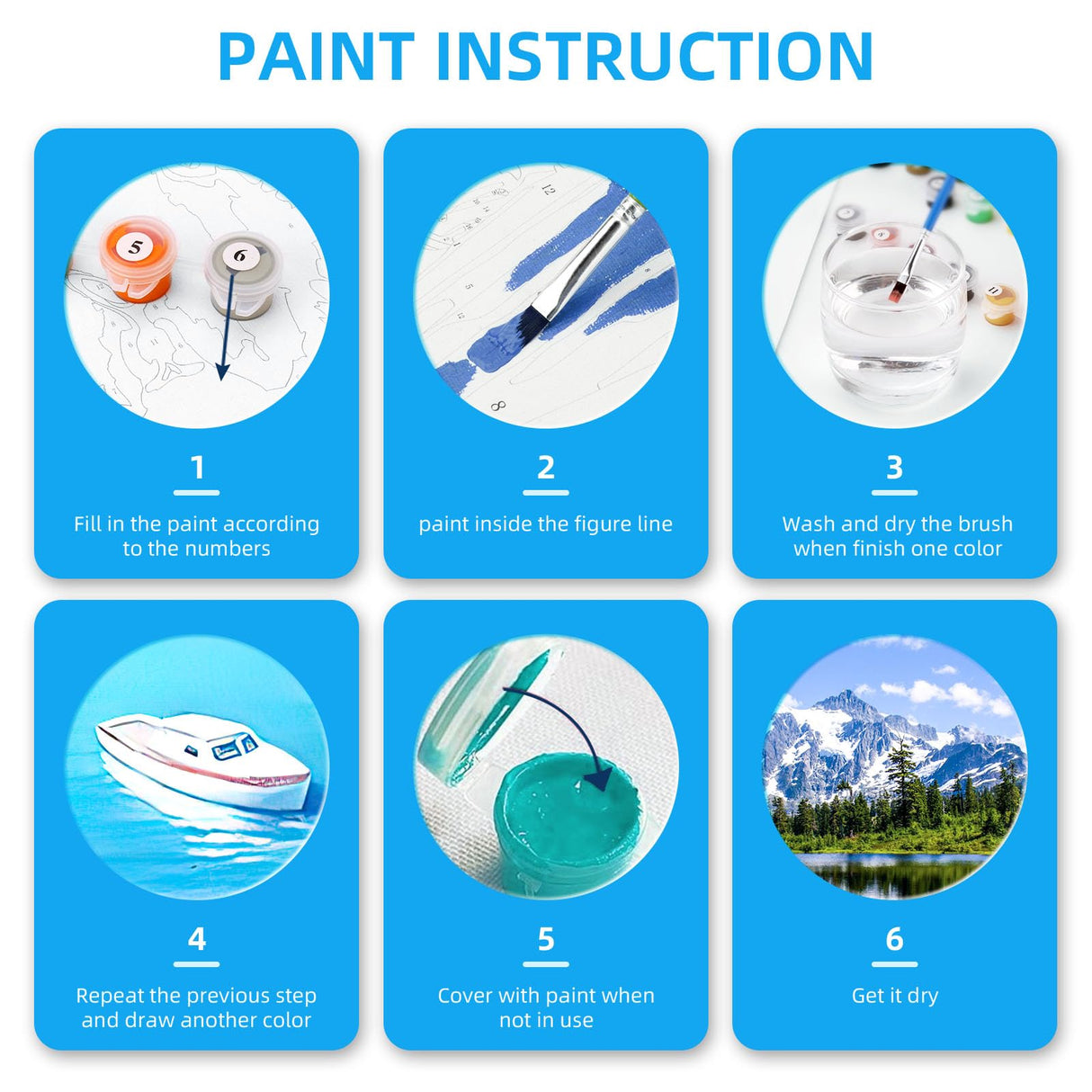 Ginkko Paint by Numbers Kit for Adults Beginner & Kids Ages 8-12 with Wooden Frame Easy Acrylic on Canvas 9x12 inch with Paints and Brushes, Mountain Sunset(Include Framed) Ginkko