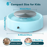 Alldeer Mini Pottery Wheel Machine - 6" Upgraded Clay Wheel for Beginners & Kids, 75W Motor, Adjustable Speed, Low Noise Ceramic Making Kit with 18PCS Sculpting Tools, Ideal for Home DIY Alldeer