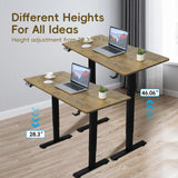 RRTECHFORU Electric Standing Desk, Adjustable Height Stand up Desk, Sit Stand Home Office Desk with Splice Board (Rustic Brown, 48") RRTECHFORU
