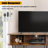 Corner TV Stand for 55 inch TV, Corner TV Stand for Living Room, Industrial TV Stand with Storage, Corner Entertainment Center with High Metal Feet and Anti-Slip Pads, 45 Inch, Rustic Brown Ciao Stilista