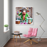 Funny Cow Diamond Painting Kits for Adults Beginners, 5D Diamond Art Kits for Adults, Gem Arts and Crafts for Beginners, Full Round Drill Paint with Diamond for Home Wall Decor 14X14 Inches uuxsretaio